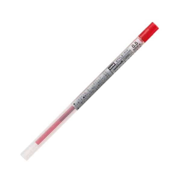 (まとめ) 三菱鉛筆 ゲルインクボールペンスタイルフィット 替芯 0.5mm レッド UMR10905.15 1セット（10本） 【×10セット】 赤