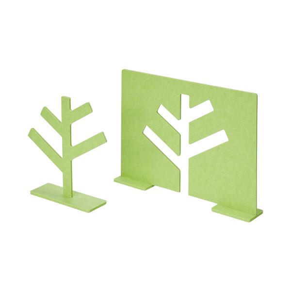 （まとめ）トヨダプロダクツ フェルトツリーパーティション 幅580×奥行100×高さ410mm グリーン FTP1-M 1台 【×3セット】 緑 自然の息吹を感じる、美しい樹木のシルエットが彩るパーティション 緑 送料無料の通販は