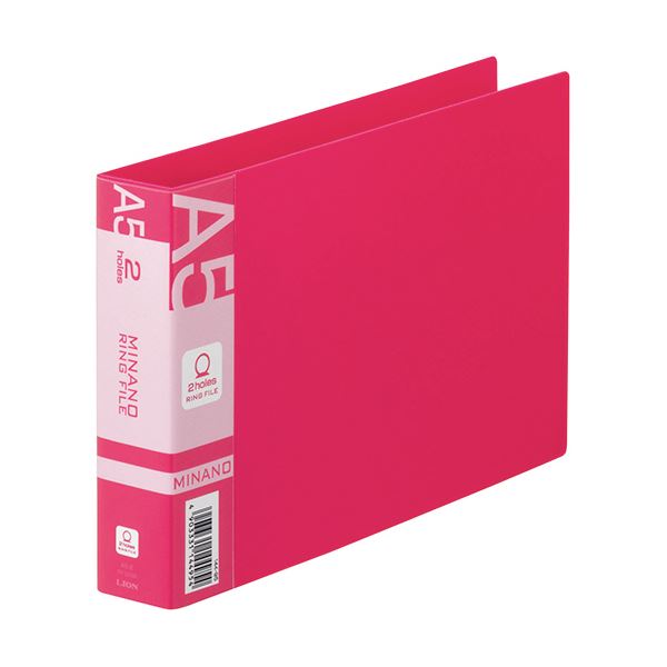 (まとめ) ライオン事務器 リングファイルMINANO(ミナノ) A5ヨコ 2穴 200枚収容 背幅35mm レッド RF-226M 1冊 【×30セット】 赤 送料無料の通販は