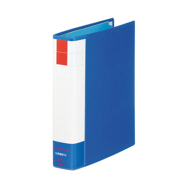 （まとめ）ライオン事務器 パイプ式ファイル(環境)両開き B5タテ 300枚収容 30mmとじ 背幅51mm ブルー No.735RK 1冊 【×5セット】 青 送料無料の通販は 9,066円