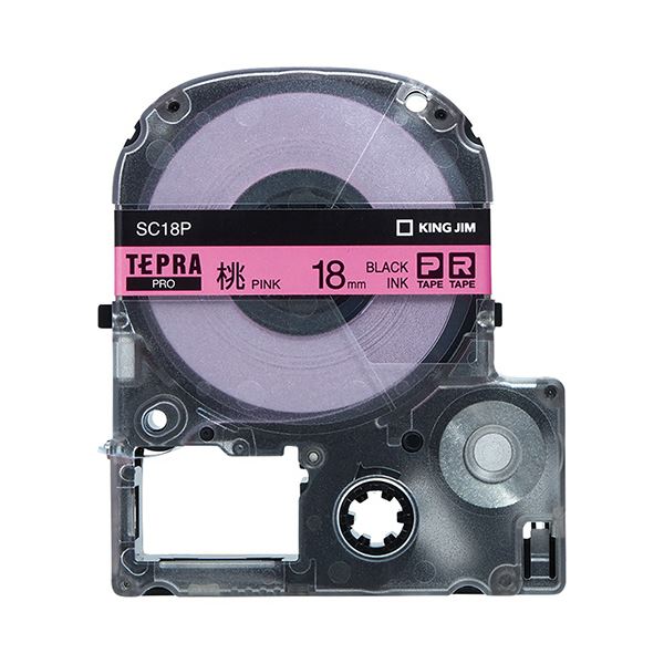 (まとめ) キングジム テプラ PRO テープカートリッジ パステル 18mm ピンク／黒文字 SC18P 1個 【×10セット】 送料無料の通販は