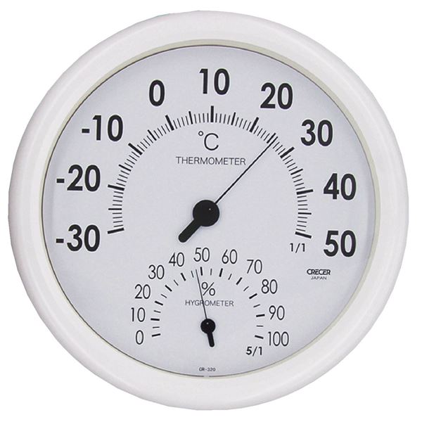 クレセル 日本製 国産 温湿度計 壁掛け用 ホワイト CR-320W 白 送料無料の通販は 7,233円