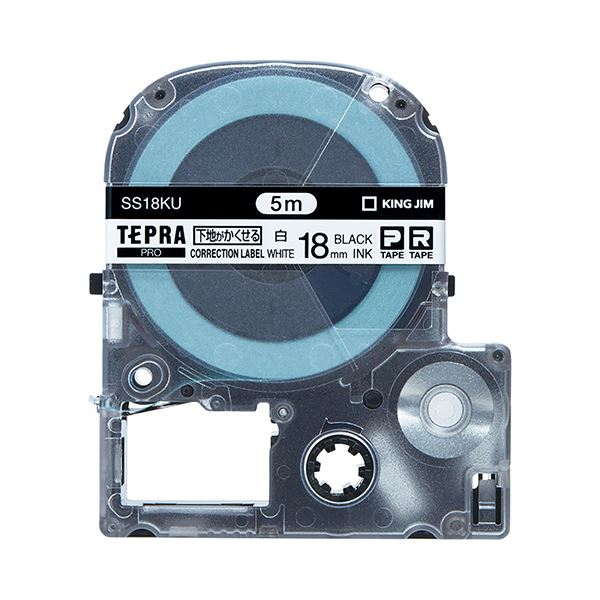 （まとめ）キングジム テプラ PROテープカートリッジ 下地がかくせるラベル 18mm 白/黒文字 SS18KU 1個【×3セット】 送料無料