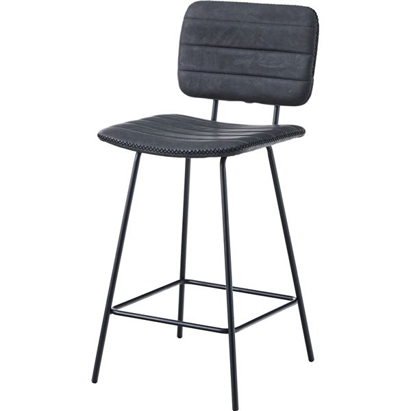 カウンターチェア (イス 椅子) ハイチェア 幅43.5cm ブラック 金属 スチール ソフトレザー リビング ダイニング 店舗 飲食店 黒 送料無料の通販は 24,157円