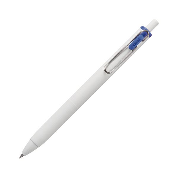 （まとめ）三菱鉛筆 ゲルインクボールペン ユニボール ワン 0.38mm 青 （軸色：オフホワイト） UMNS38.33 1セット（10本） 【×5セット】 白 送料無料の通販は