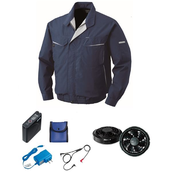 KU90510 空調服 R ポリエステル製 FAN2300B・RD9261・LISUPER1セット ネイビー 4L 送料無料の通販は 18,981円