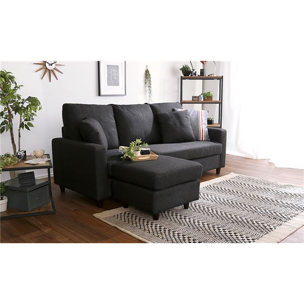 ソファ　3人掛け　レザー調　ブラック　ソファセット　革製 新品 3人掛けソファ ブラック レザー