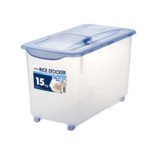 【12個セット】 米びつ/ライスストッカー 【15型 15kg】 計量カップ付き キャスター付 移動可能 車輪付き き ラストロウェア スライド 〔台所〕 送料無料の通販は