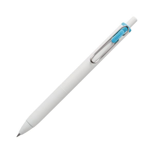 （まとめ）三菱鉛筆 ゲルインクボールペン ユニボール ワン 0.5mm スカイブルー （軸色：オフホワイト） UMNS05.48 1セット（10本） 【×5セット】 白 青 送料無料の通販は