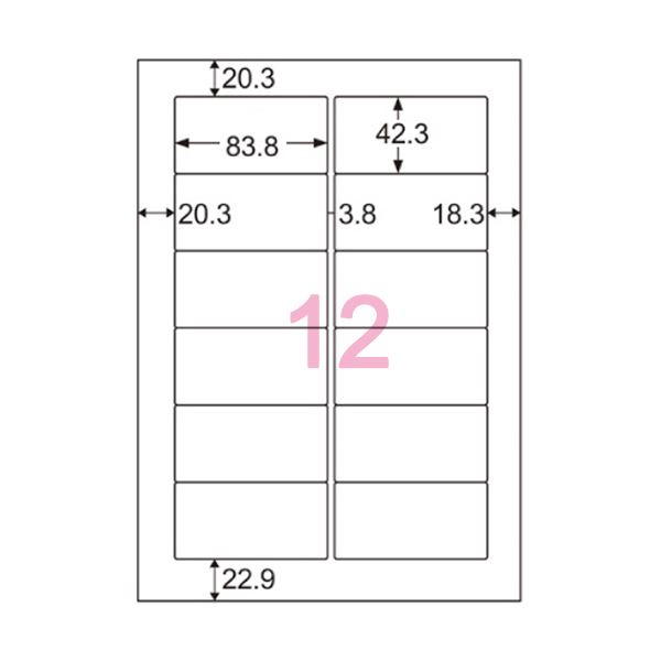 (まとめ) ヒサゴ エコノミーラベル A4 12面83.8×42.3mm 四辺余白 ELM007 1冊(100シート) 【×10セット】 送料無料