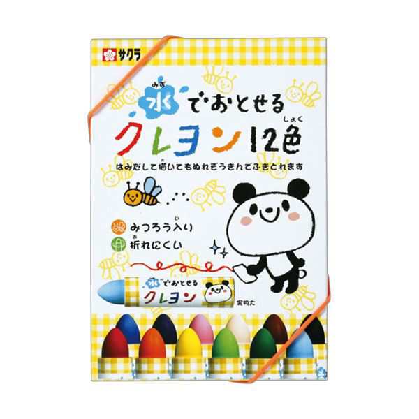 （まとめ） サクラクレパス 水でおとせるクレヨン12色（各色1本） WYL12 1パック 【×5セット】 水で簡単に落とせる 太めクレヨンで楽しむ12色セット 便利なみつろう入り 送料無料の通販は