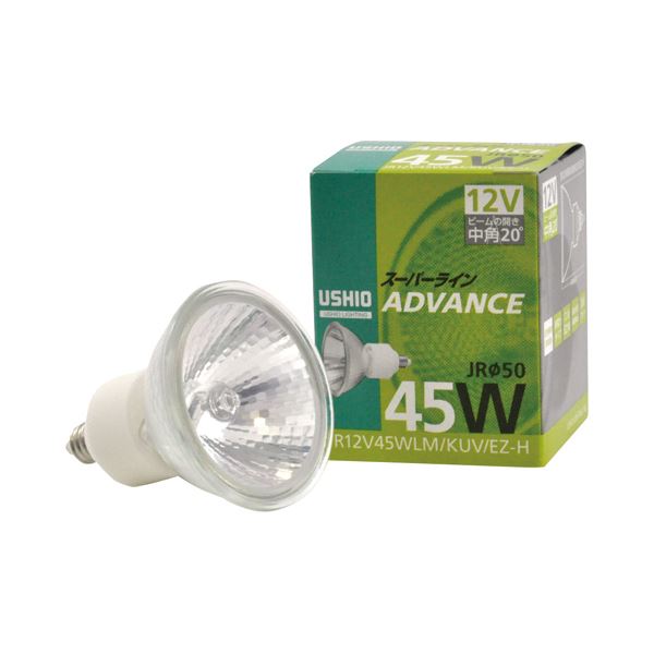 (まとめ) ウシオライティング ハロゲンランプ スーパーラインアドバンス 45W EZ10口金 ミラー付 JR12V45WLM／KUV／EZ-H 1個 【×5セット】 送料無料