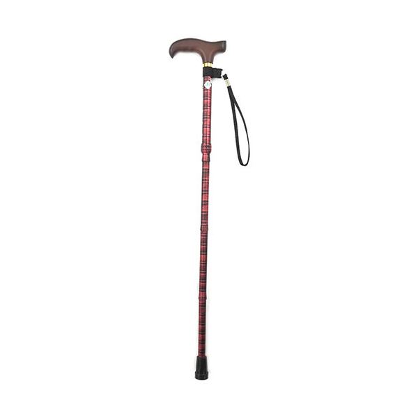 （まとめ）フジホーム ステッキ ベーシック折り畳みS チェックレッド WB3798 1本【×2セット】 赤