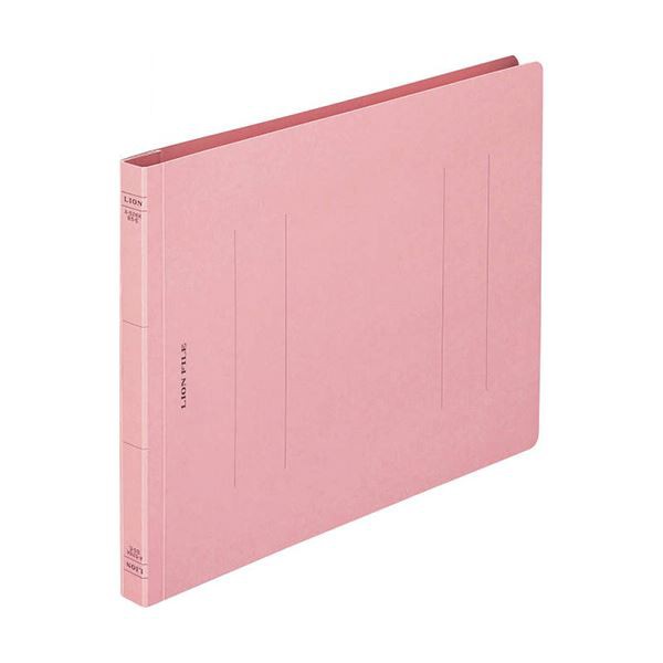 (まとめ) ライオン事務器 フラットファイル(環境) 樹脂押え具 B5ヨコ 150枚収容 背幅18mm ピンク A-526KB5E 1セット(10冊) 【×10セット】 送料無料の通販は