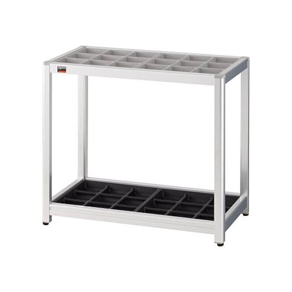 TRUSCO アルミ傘立て 18本立 TAK-18 1台 軽やかな移動と優れた耐久性を兼ね備えた、錆や汚れに強いアルミ製傘立て18本収納型 送料無料の通販は