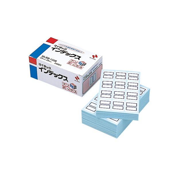 (まとめ) ニチバン マイタック インデックス ブンボックス 中 23×29mm 青枠 業務用パック MLBB-132B 1パック(2400片：12片×200シート) 【×10セット】 送料無料の通販は