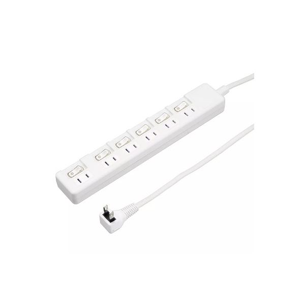 【5個セット】 YAZAWA 6個口 節電タップ 3m ホワイト H8S663WHX5 白 送料無料の通販は 11,420円