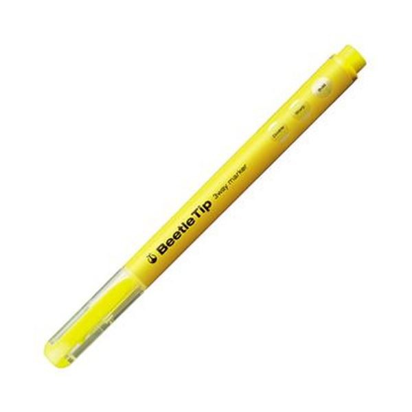 （まとめ）コクヨ スリーウェイ蛍光マーカーBeetle Tip 黄 PM-L301Y 1セット（10本）【×10セット】 送料無料の通販はその他筆記具