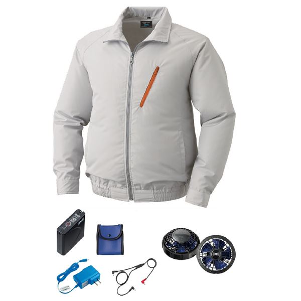KU90510 空調服 R ポリエステル製 FAN2400SPBB・RD9261・LISUPER1セット シルバー LL 送料無料