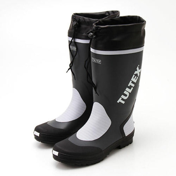 長靴 雨具 3L グレー×ライトグレー 雨対策 吸汗速乾 ドライ裏地使用 フード付き レインウェア レインブーツ ロングブーツ 雨にも負けない 汗もサッと乾く 快適ドライ裏地フード付き長靴 グレー×ライトグレー 3L 送料無料