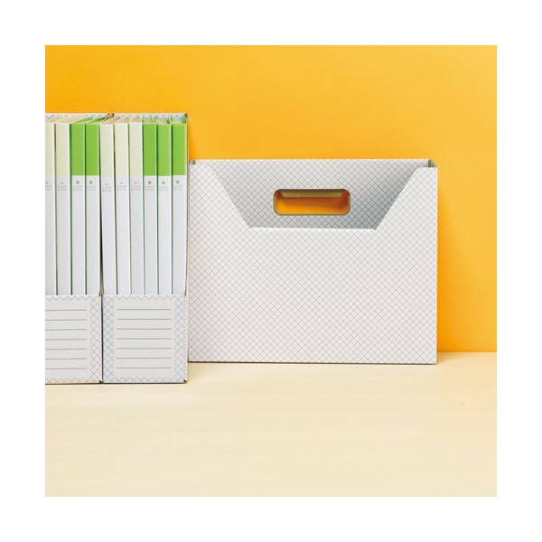 まとめ) TANOSEE ボックスファイル（ホワイト） A4タテ 背幅100mm