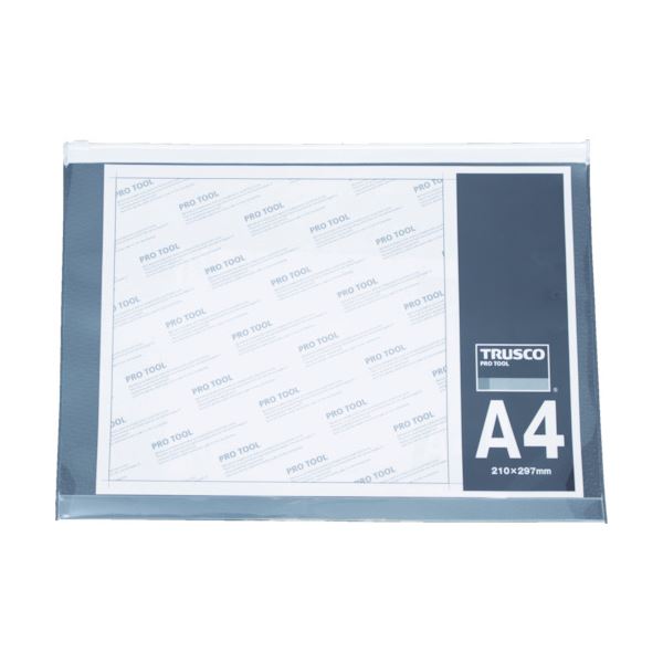 (まとめ) TRUSCO ファスナー付クリアケースA5 SFC-A5 1枚 【×50セット】 収納力抜群 厚みのあるものもラクラク収容 便利なファスナー付きクリアケースA5が50セットでお得 底マチ付で使いやすさも抜群 送料無料の通販は