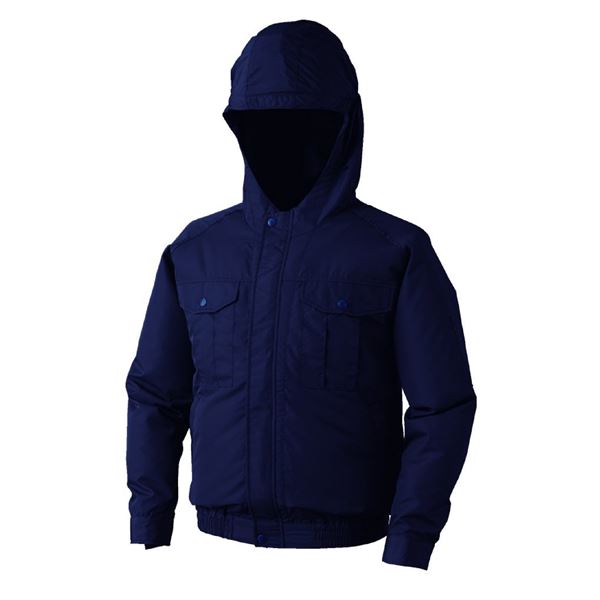 KU90810 空調服 R ポリエステル製フード付き 服のみ ダークブルー 3L 青