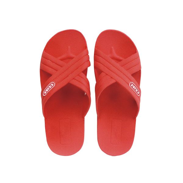 (まとめ）ニッポンスリッパ クロスサンダル レッド L 25.0cm【×10セット】 赤