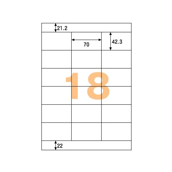 (まとめ) ヒサゴ エコノミーラベル A4 18面70×42.3mm 上下余白付 ELM009 1冊(100シート) 【×10セット】 送料無料