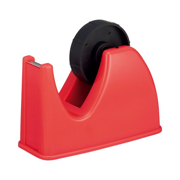 (まとめ) TANOSEE テープカッター台 大巻・小巻両用 赤 1台 【×30セット】 便利なテープカッター 大巻・小巻の両方に対応 赤い台が目を引く 30セットでお得 テープカッター台の新定番 送料無料の通販は