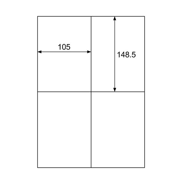 (まとめ) ヒサゴ きれいにはがせるエコノミーラベルA4 4面 105×148.5mm ELH003 1冊(100シート) 【×5セット】