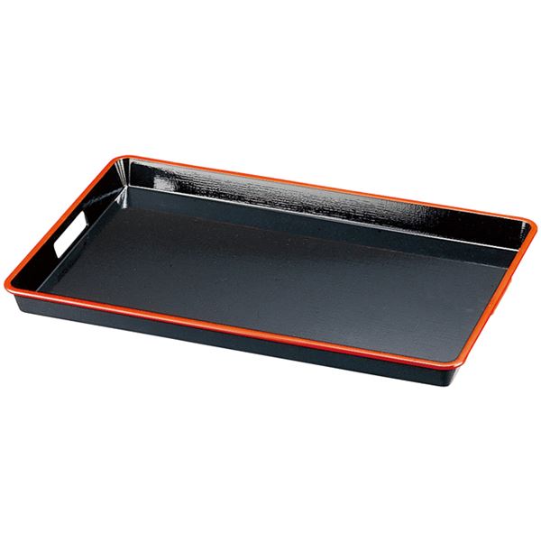 2尺3寸 ABS 布目脇取盆/トレー 【黒天朱SL A】 692×447×52mm 日本製 国産 〔和食 レストラン 居酒屋 店舗 お店〕 送料無料の通販は