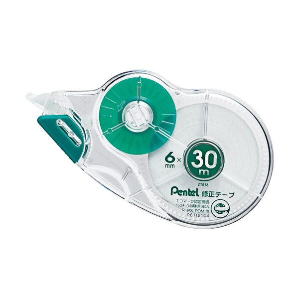 (まとめ) ぺんてる 修正テープ 使い切りタイプ30m巻 ピタットライン付 6mm幅 XZT516-W 1個 【×30セット】 使い切りで大容量 30mの修正テープがピタットライン付きで便利 6mm幅のXZT516-Wが1個入ったセットを30個 送料無料の通販は 14,536円