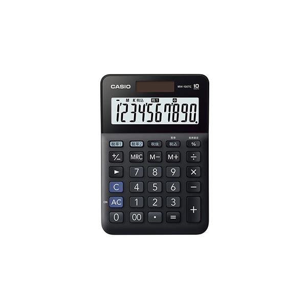 （まとめ） カシオ W税率電卓 ミニジャストタイプ 10桁 ブラック【×5セット】 黒 手軽に持ち運びもできる、使い勝手抜群のパーフェクトサイズ 税率計算もラクラク、カシオのミニ電卓10桁、ブラック【5個セット】 黒 送料無料