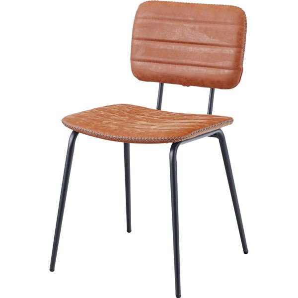 ダイニングチェア ダイニング用チェア イス 食卓 椅子 パーソナルチェア (イス 椅子) 約幅45.5cm キャメル 金属 スチール ソフトレザー 完成品 リビング 在宅ワーク インテリア家具