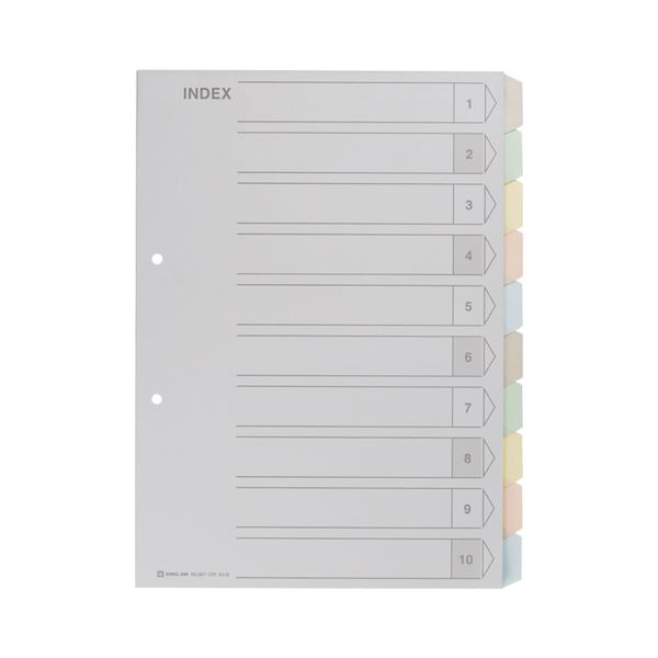 （まとめ） キングジム カラーインデックス A4タテ2穴 5色5山+扉紙 907-2K 1セット（20組：2組×10パック） 〔×5セット〕