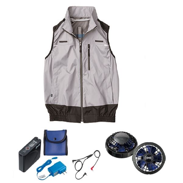 KU91910 空調服 R 綿・ポリ混紡 脇下マチ付きII FAN2400SPBB・RD9261