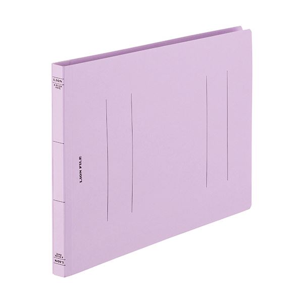 （まとめ）ライオン事務器 フラットファイル(環境)樹脂押え具 A4ヨコ 150枚収容 背幅18mm パープル A-512KA4E 1セット(10冊) 【×10セット】 紫