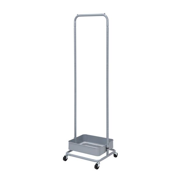 ハンガーラック 約幅42cm スカイグレー 金属 スチール 製 キャスター フック バスケット付き 衣類整理 収納 高さ調節可 組立式