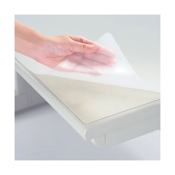 (まとめ）ライオン事務器 デスク (テーブル 机) マット再生オレフィン製 ノングレア仕上 ダブル（グレーフェルト付） 1090×690×1.5mm No.117-FR1枚【×3セット】 送料無料の通販は