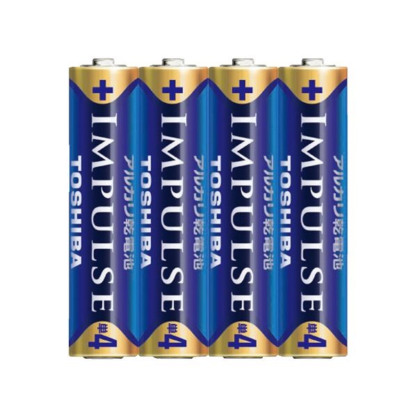 (まとめ）東芝 インパルス アルカリ乾電池 単4 4個パック【×10セット】 パワフルなエネルギーを放つ 驚きの持続力 東芝の革新的なアルカリ乾電池、単4サイズ4個パックを10セットでお得にご提供 送料無料