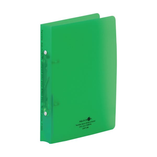 (まとめ)リヒトラブ AQUA DROPsリングファイル(ツイストリング)A5タテ 2穴 150枚収容 背幅32mm 黄緑 F-5006-6 1冊【×20セット】 送料無料