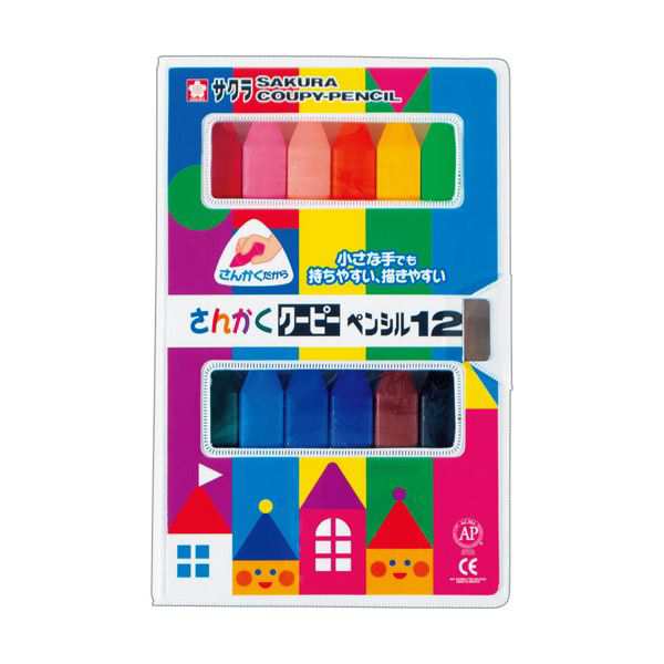 (まとめ) サクラクレパス さんかくクーピーペンシル12色（各色1本） FYL12 1パック 【×10セット】 送料無料の通販は