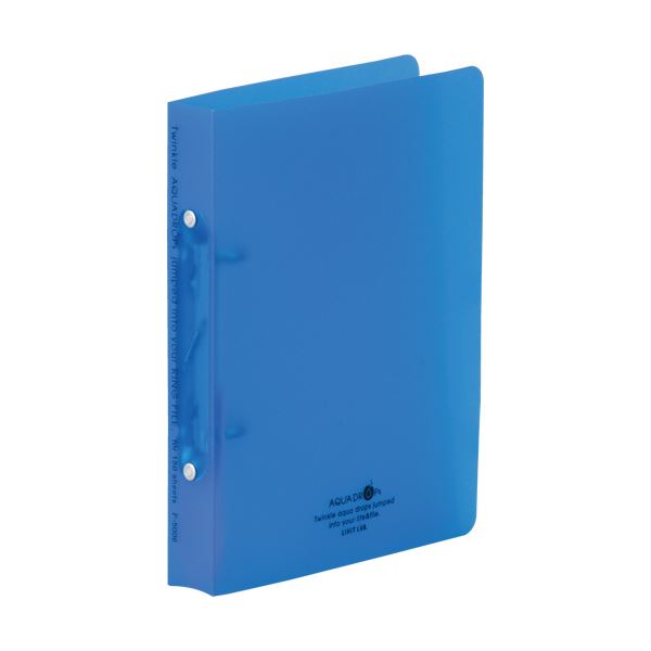 （まとめ）リヒトラブ AQUA DROPsリングファイル（ツイストリング）A5タテ 2穴 150枚収容 背幅32mm 青 F-5006-8 1冊【×20セット】 送料無料