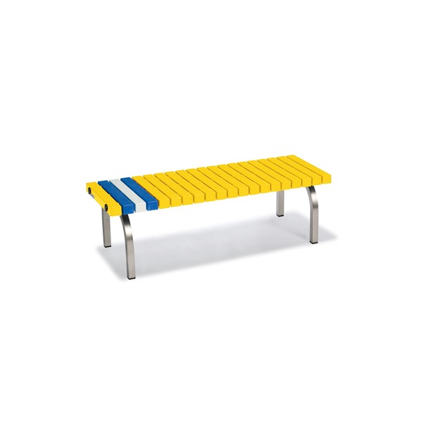 ホームベンチ ステン 1200 黄 イエロー W1206×D400×H365mm テラモト 組立式 黄