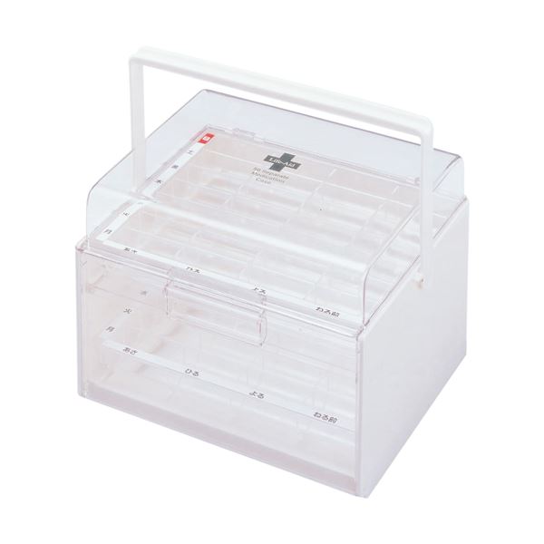 （まとめ）シンコハンガー くすり整理 2週間ケース 1個 【×3セット】 1つで4つの時刻に合わせた2週間分の薬を管理 便利な粉末・顆粒タイプも選べる シンコハンガーがくすり整理をサポートする2週間ケース【×3セット】 送料無料の通販は