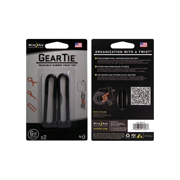 (まとめ) シームーン NiteIze ギアータイ 6インチ ブラック NI01803 1パック(2個) 【×10セット】 黒 送料無料の通販は