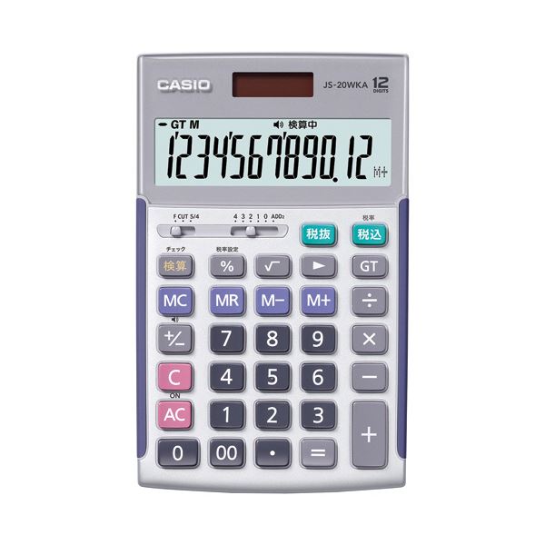 カシオ 本格実務電卓 12桁ジャストタイプ シルバー JS-20WKA-SR-N 1台 送料無料