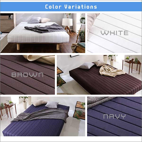 セミダブルベッド 茶 ブラウン 木製脚付き ロールマットレス