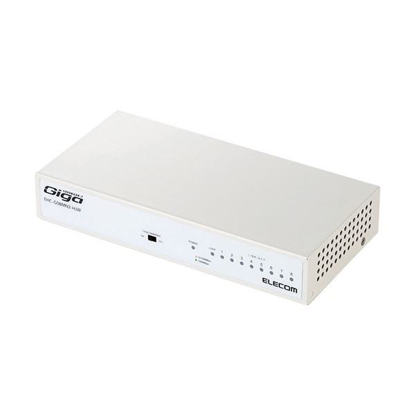 (まとめ） 1000BASE-T対応スイッチングハブ 8ポート メタル筐体 ホワイト EHC-G08MN2-HJW 1台【×3セット】 白 送料無料の通販は